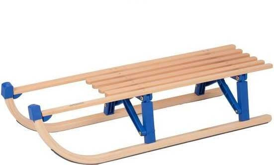 Zusammenklappbarer Holzschlitten