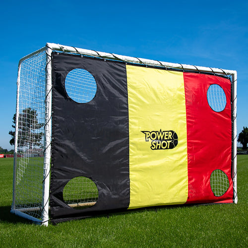 Fußballtor 3 x 2m STADIUM + Schusswand mit Flagge