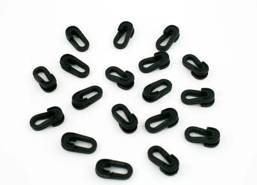 Set aus 40 schwarzen Netzclips