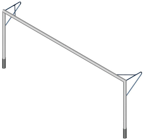 Fußballtor zum Einbetonieren 6 x 2,10 m aus Aluminium