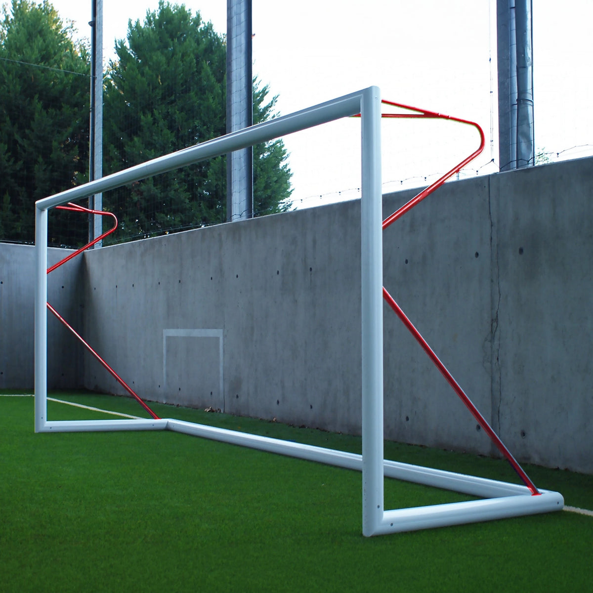 8-a-side football goal transportable aluminium - 5m x 2m - Ø80 mm Powershot
