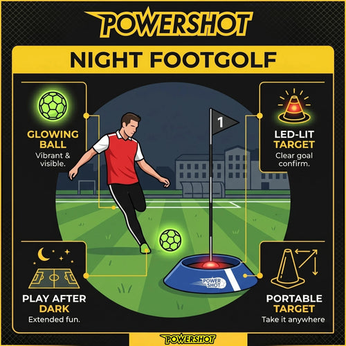 Set aus 6 FOOT GOLF-Zielen mit leuchtenden Zielen