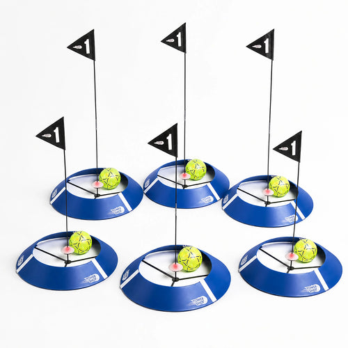 Set aus 6 FOOT GOLF-Zielen mit leuchtenden Zielen