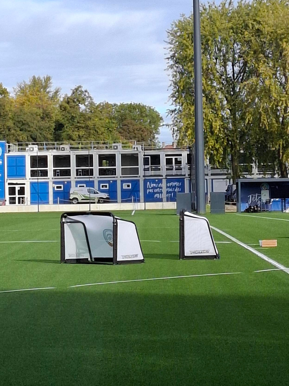 Faltbares Fußballtor Weiß - Aluminium - 1,50 x 1 m