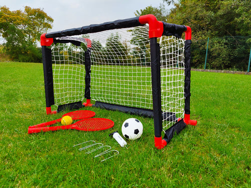 Fußballtor - Tennisnetz - 2 in 1 - 90 x 60 cm