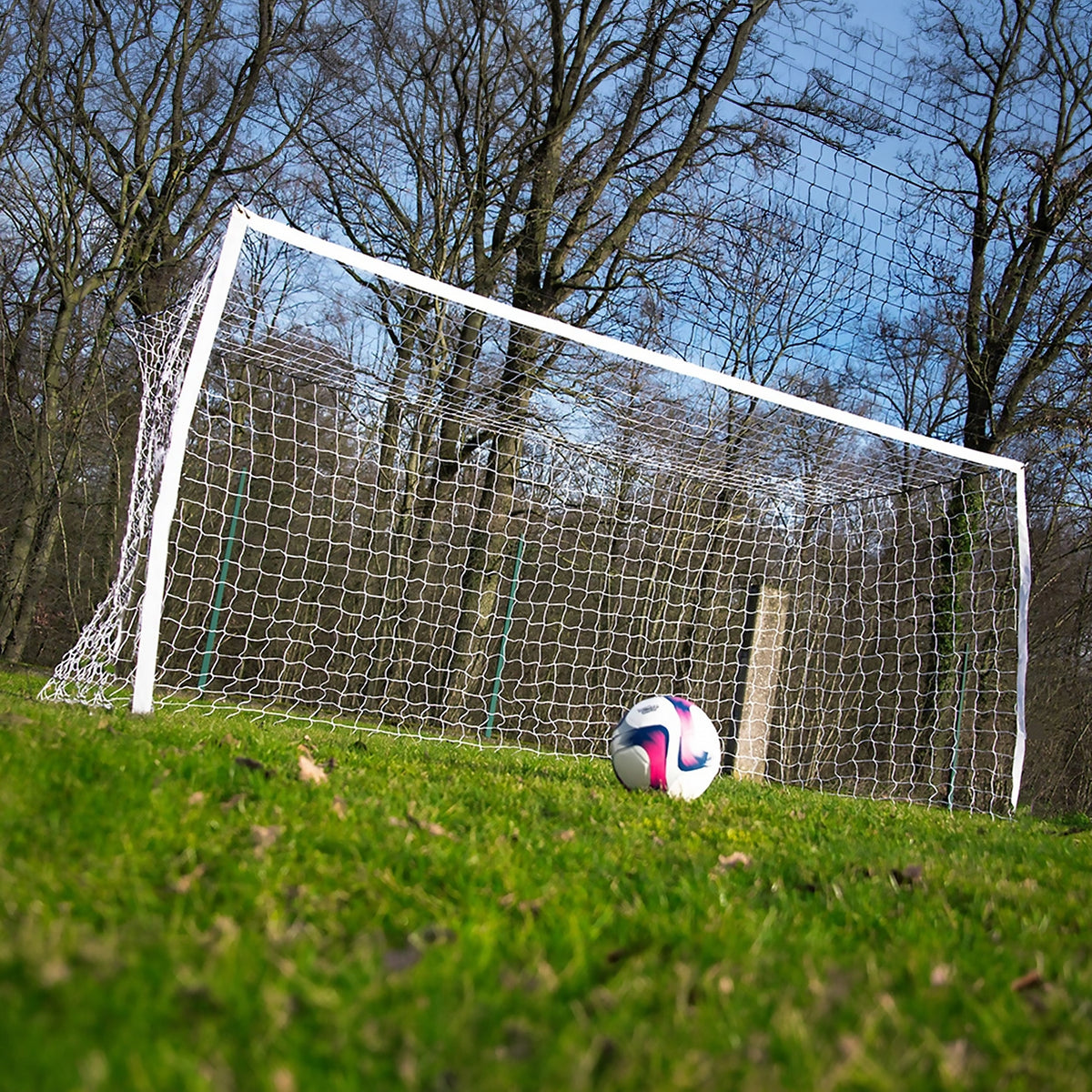 Football goal - 3.7m x 1.8m - with integrated protective net - 6.5m x 3m Powershot