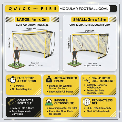 QuickFire Fußballtor Modular 3/4m x 1,5/2m
