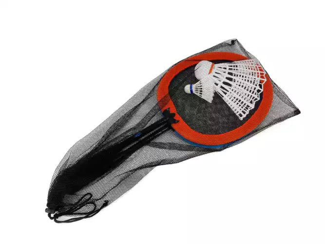 Badmintonset voor op het strand met rackets van 63cm en draagtas