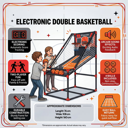 Basketball-Arcade-Spiel mit doppeltem Korb