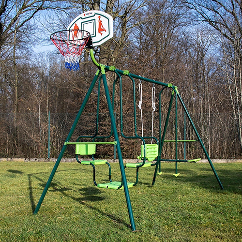Drei-Geräte-Schaukel mit Basketballkorb