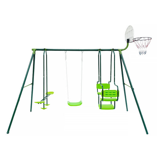 Drei-Geräte-Schaukel mit Basketballkorb