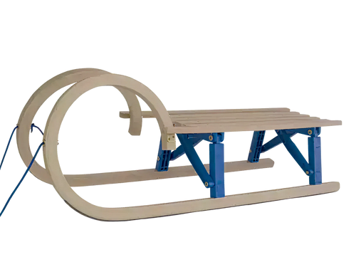 Zusammenklappbarer Schneckenschlitten aus Holz mit Sitz - 110cm