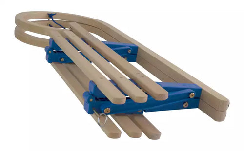 Zusammenklappbarer Schneckenschlitten aus Holz - 100cm