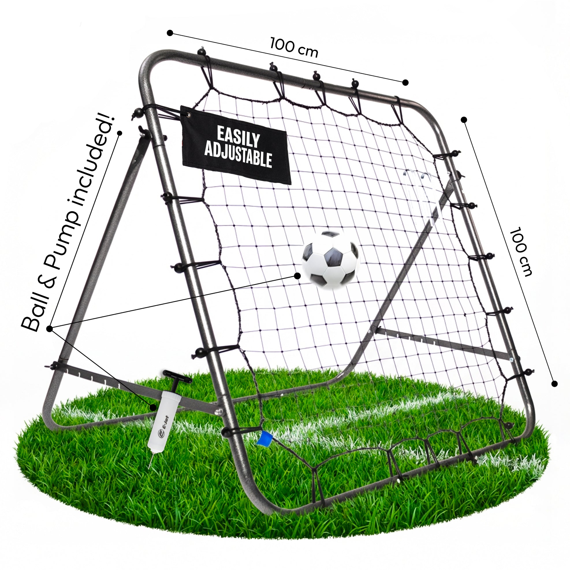Rückprallnetz mit Ball und Pumpe