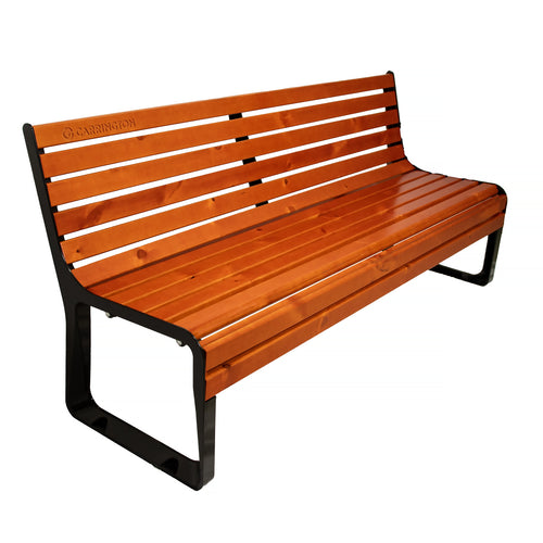 Premium-Tennisbank aus Holz mit Rückenlehne - 180 cm