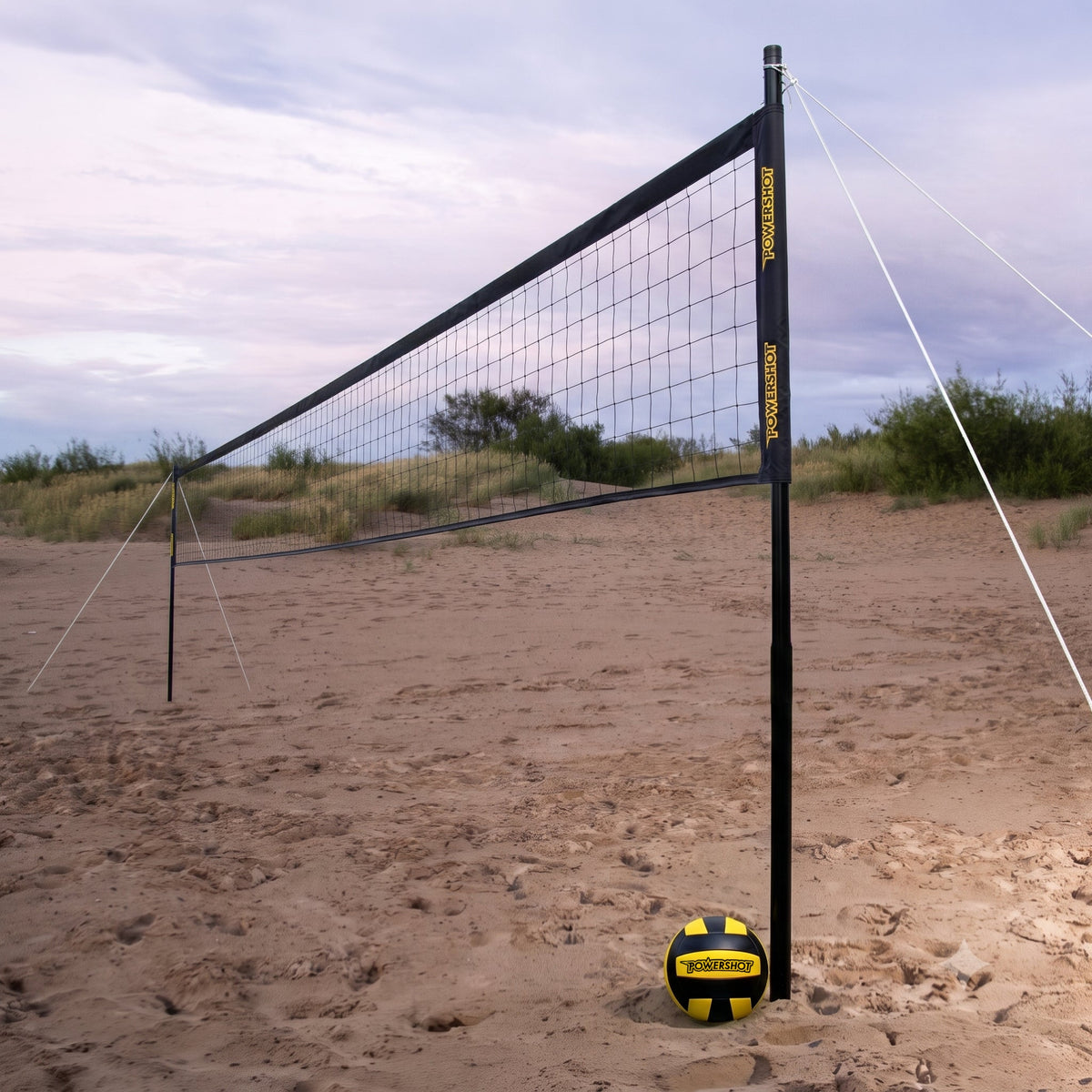 Volleybalset 9.14m met palen, tas, net, bal en pomp
