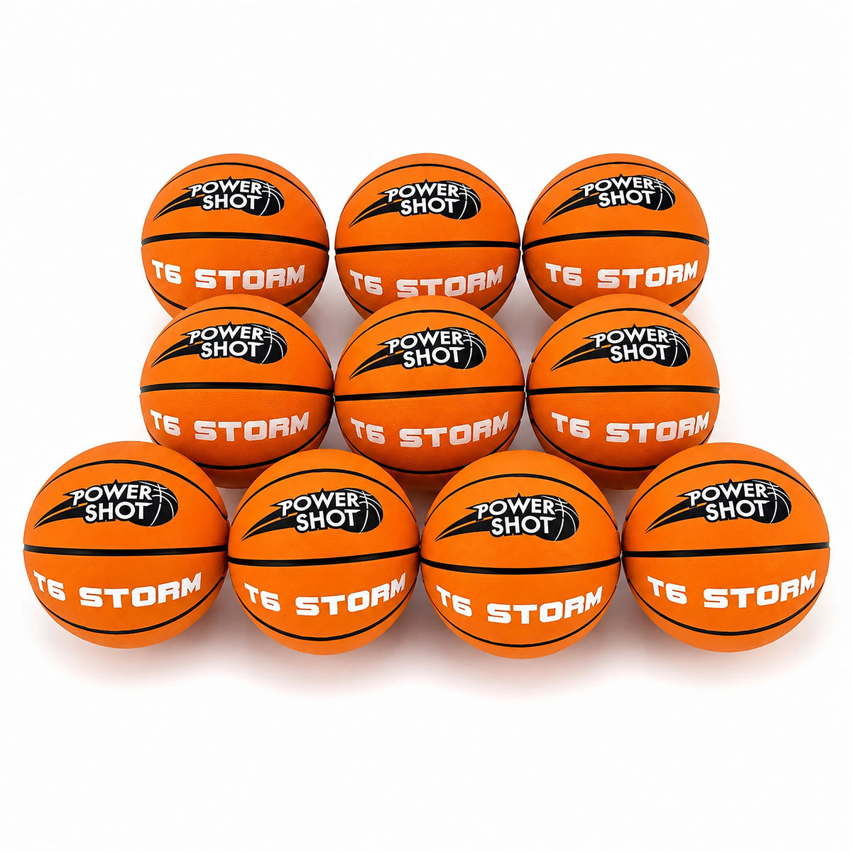 10 Basketbälle Storm T6 - Pumpe und Aufbewahrungstasche GRATIS!