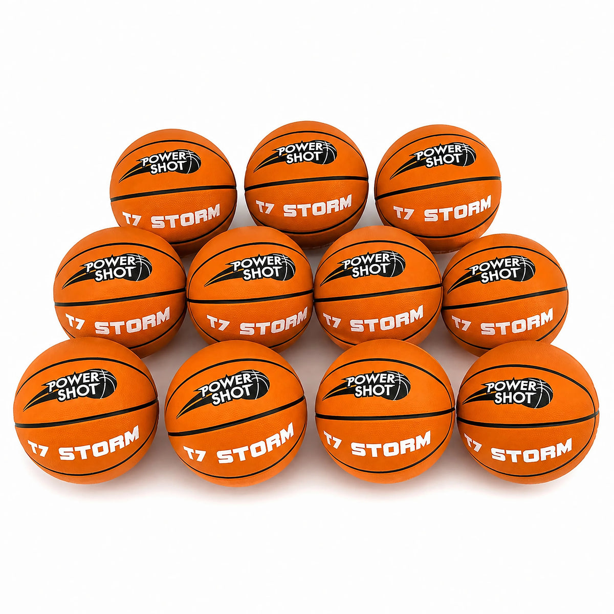 10 Basketbälle Storm T7 - Pumpe und Aufbewahrungstasche GRATIS!