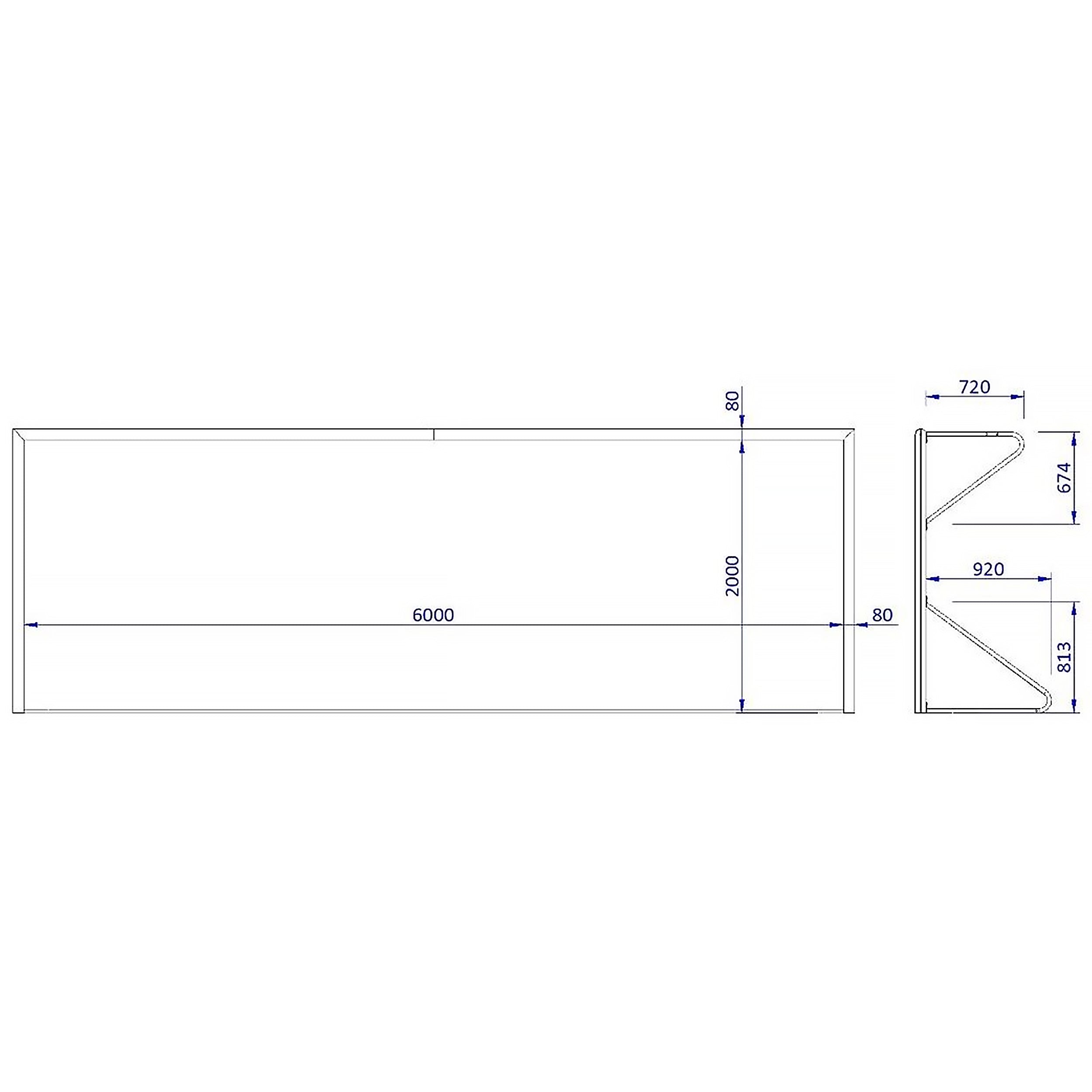 Transportables 8er-Fußballtor 6 x 2,1 m aus Aluminium
