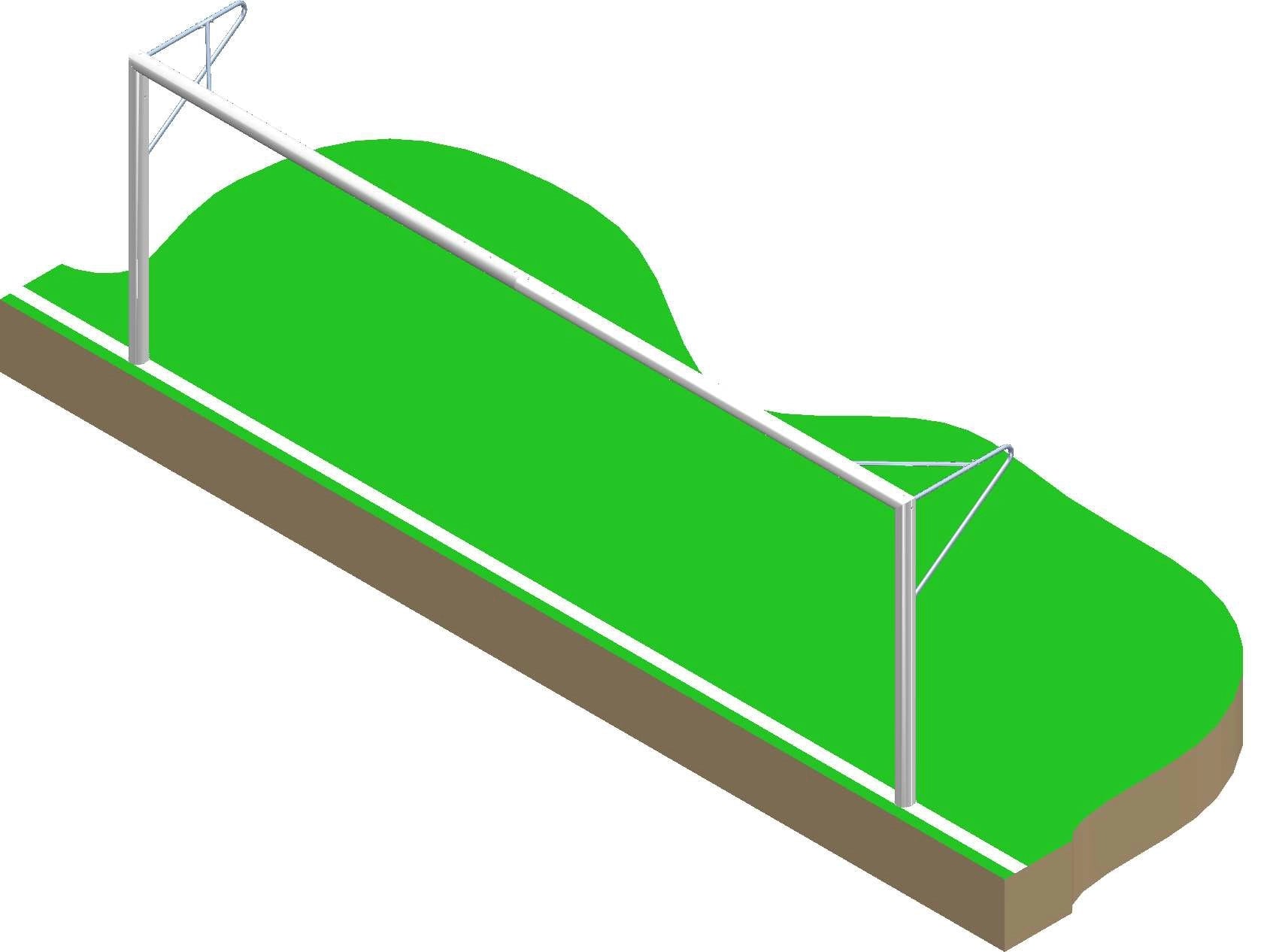 Fußballtor in Bodenhülsen - 6 x 2,1 m - Aluminium (2)