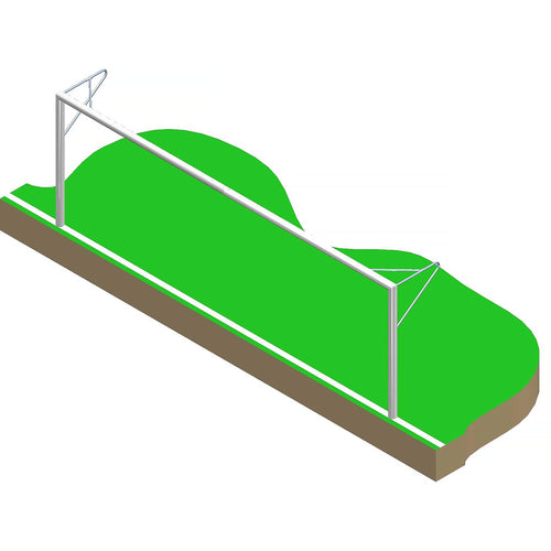 Jugenfußballtor 5 x 2m mit Bodenhülsen - Alu - 120 x 100mm