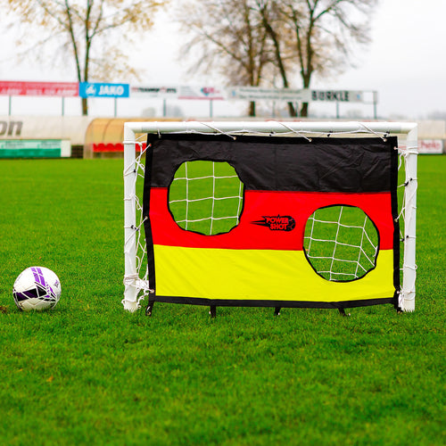 Fußballtor (1,2m x 0,8m - uPVC) + Schusswand