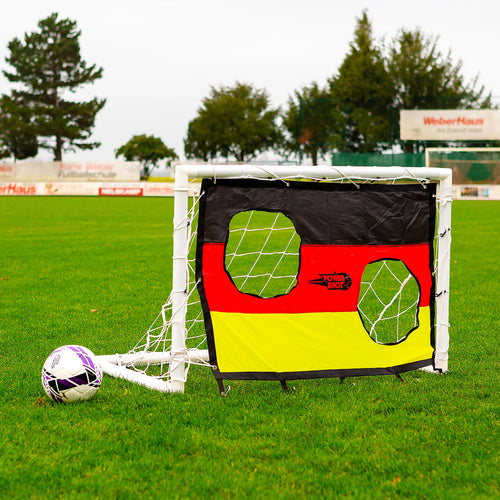 Fußballtor (1,2m x 0,8m - uPVC) + Schusswand