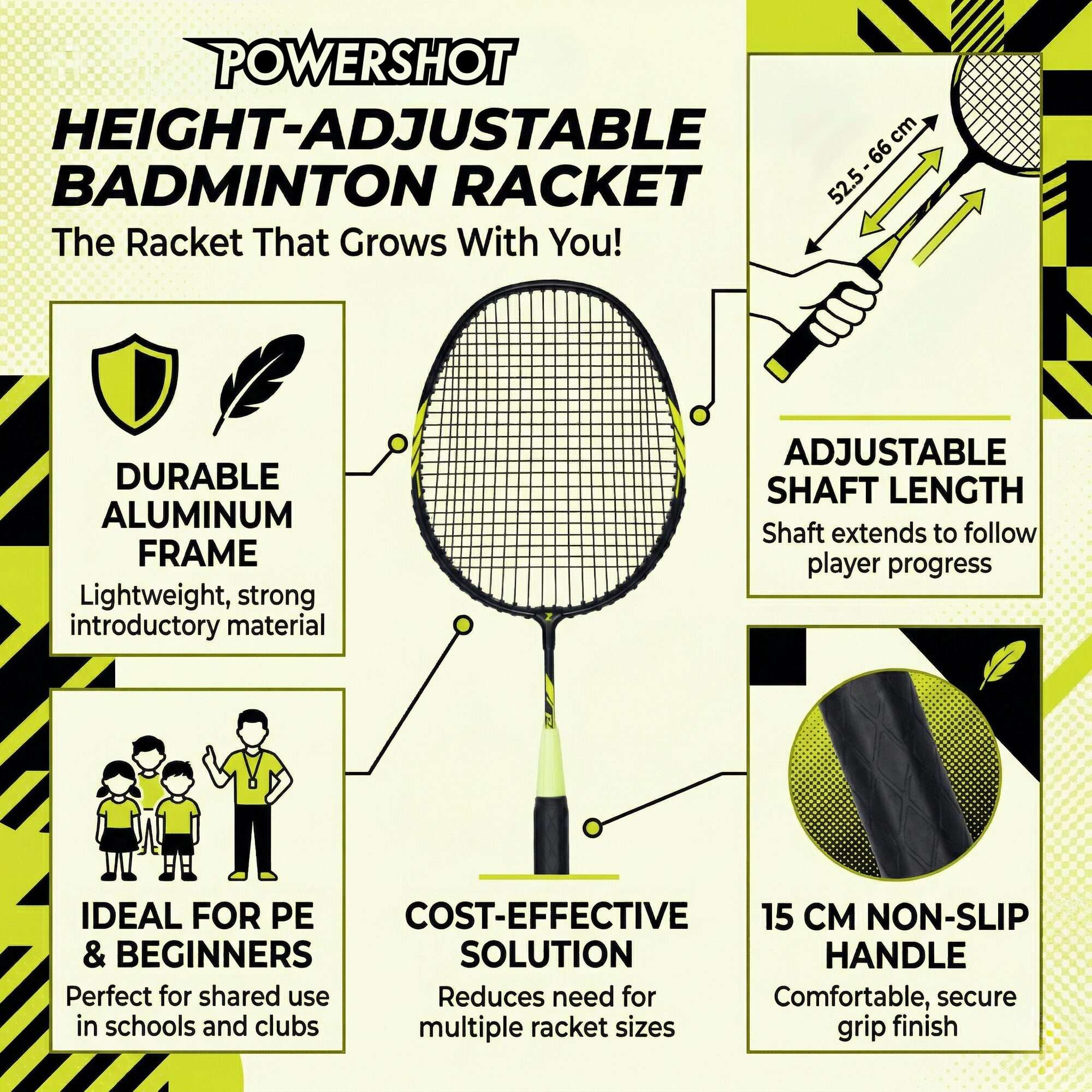 Image du produit : Höhenverstellbarer Badmintonschläger