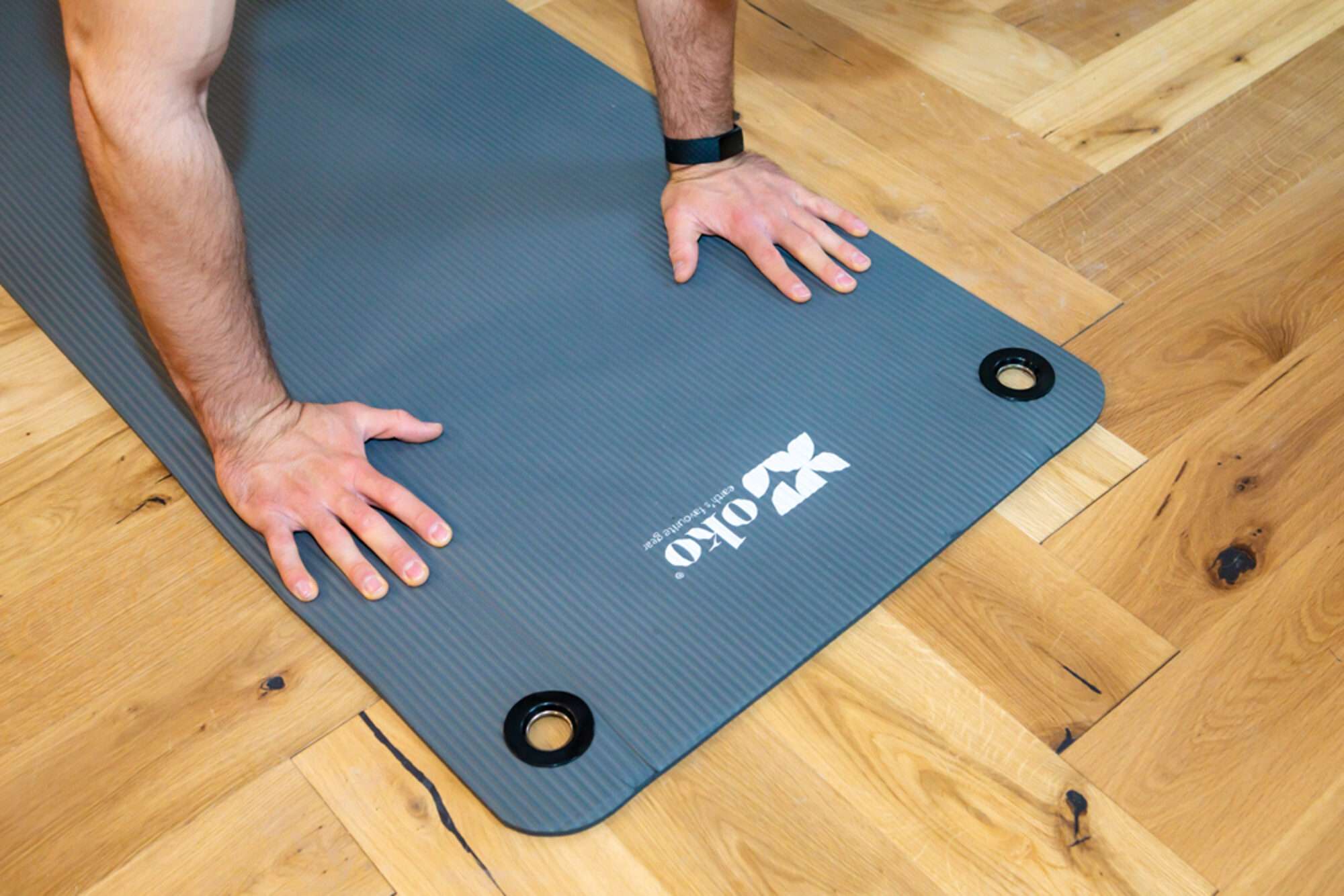 Image du produit : OKO Yogamatte mit Ösen Dicke wahlweise 0,8 oder 1,5 cm