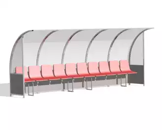 Spielerkabine 'PRO' - Auswechselbank - 5 m - 10 Sitze