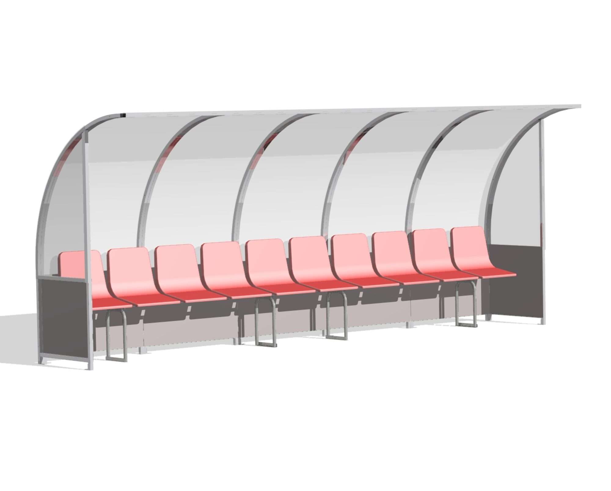 Image du produit : Spielerkabine 'PRO' - Auswechselbank - 6 m - 12 Sitze