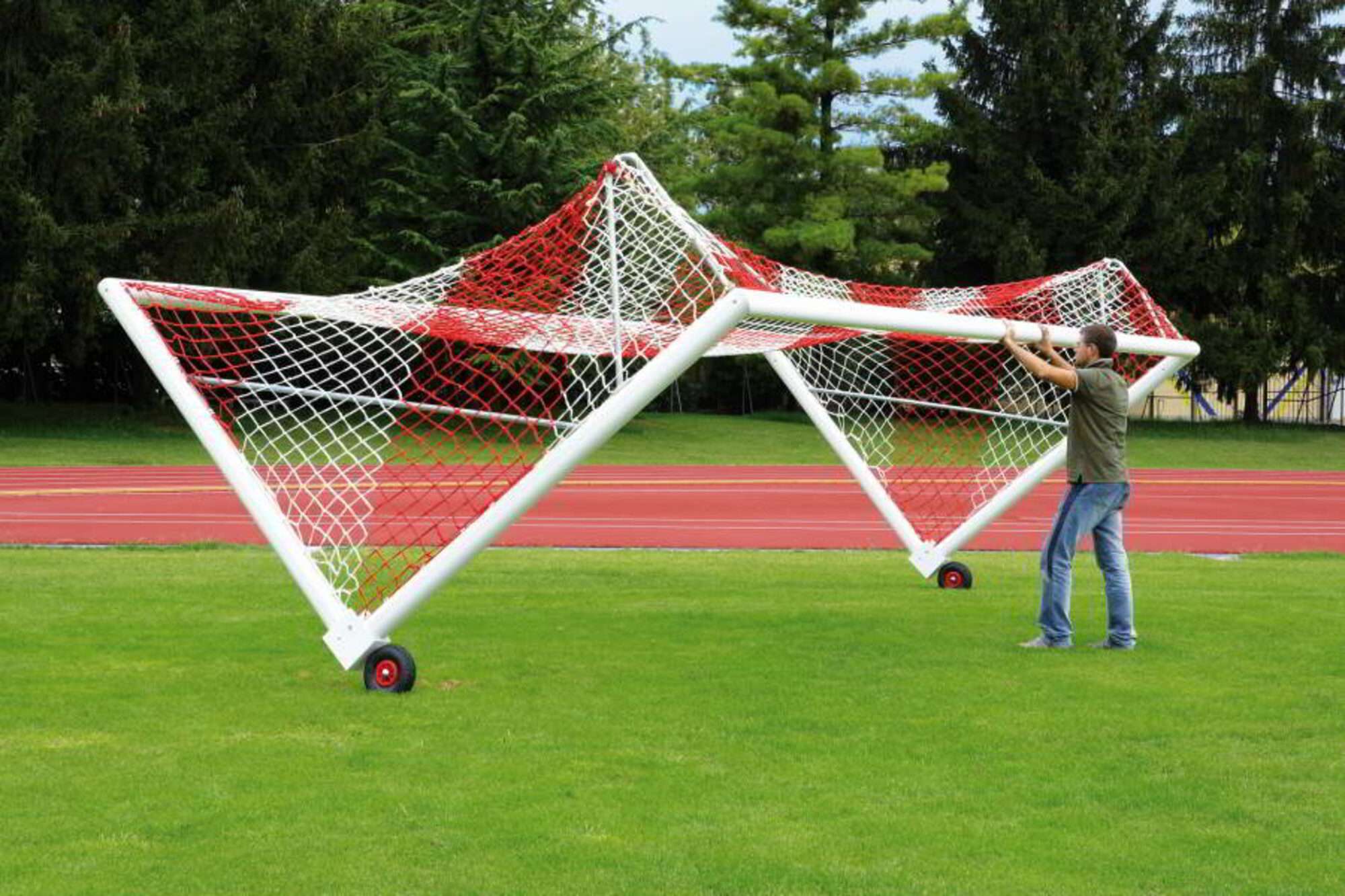 Image du produit : Fußballtor zu 11 - Transportabel - Aluminium - PROFESSIONELL - Farbe nach Wahl