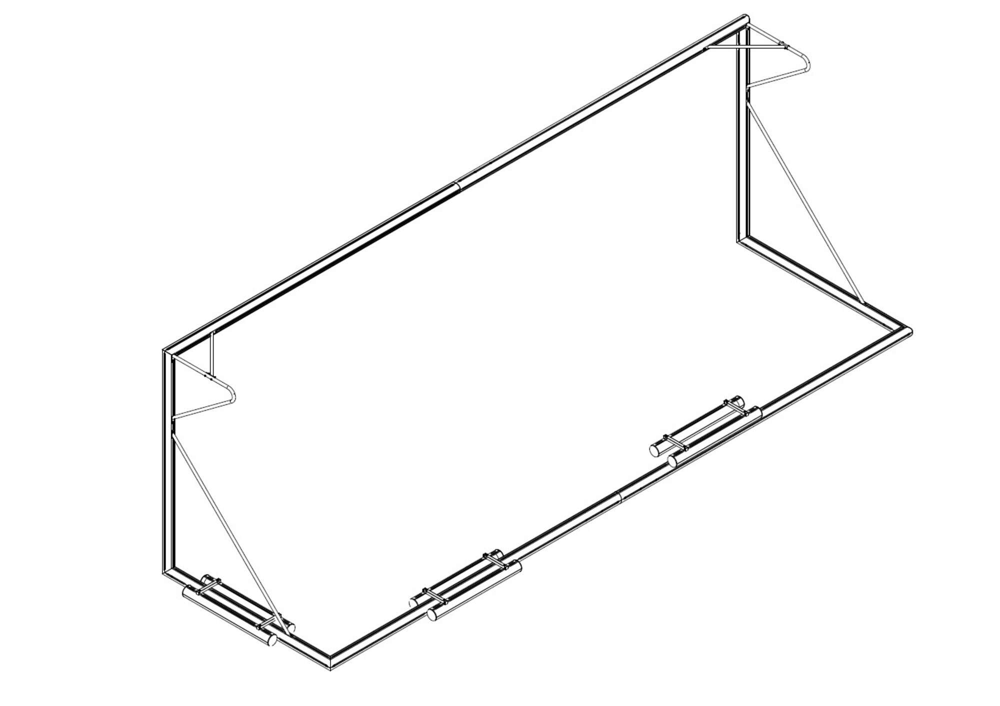 Image du produit : Fußballtor 11er - Aluminium - ECO - Hintere Stange verstärkt
