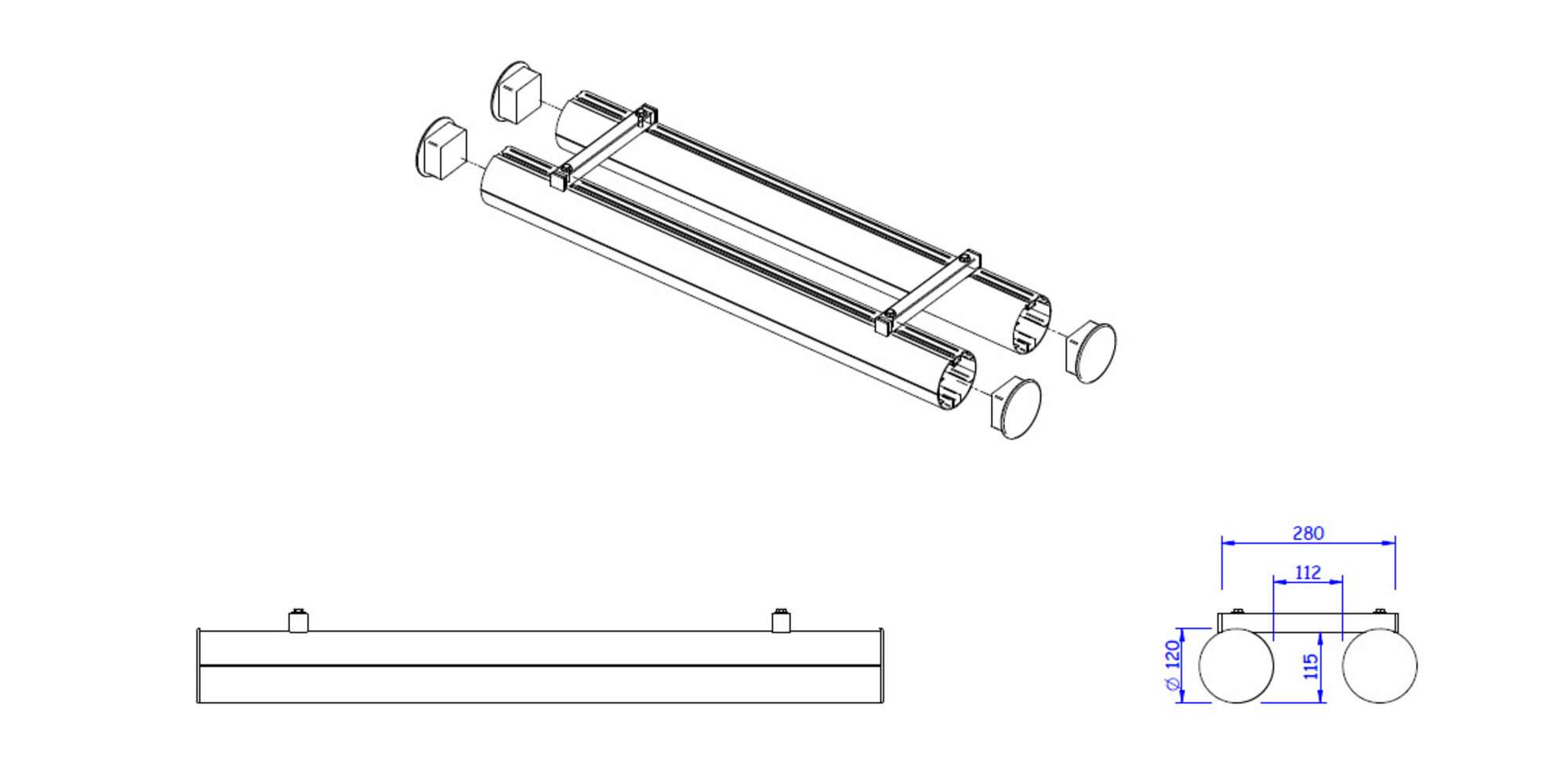 Image du produit : Fußballtor 11er - Aluminium - ECO - Hintere Stange verstärkt