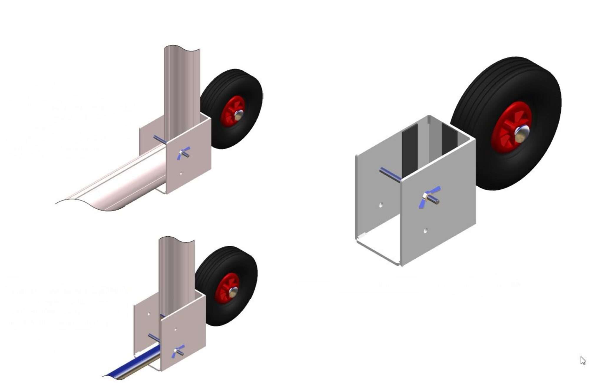 Image du produit : Transportrollen für Fußballtore - Freistehend 120x100 mm (Paar)