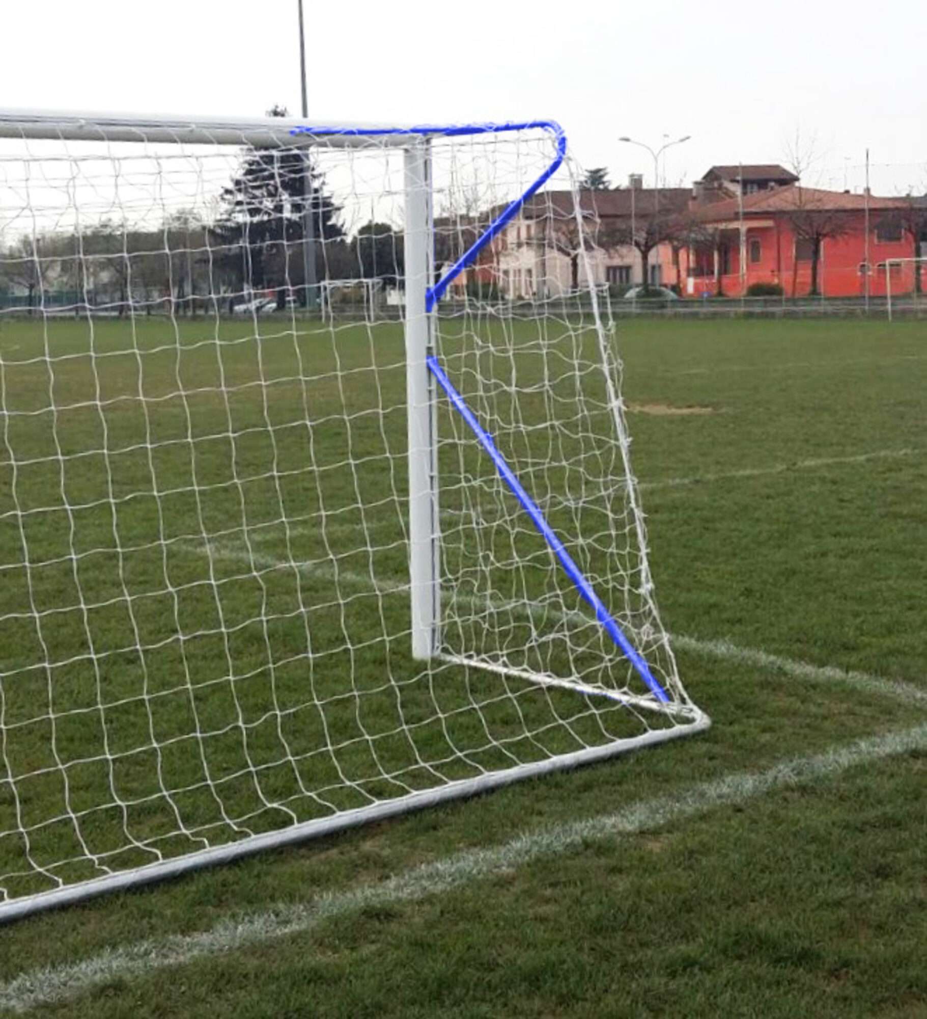 Image du produit : Transportables 8er-Fußballtor 6 x 2,1 m aus Aluminium - Blau