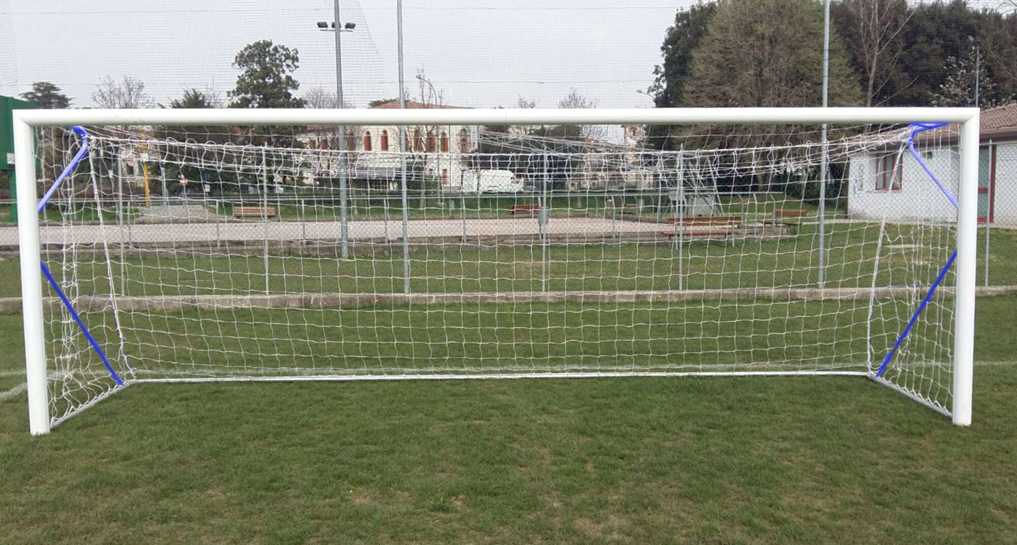 Image du produit : Transportables 8er-Fußballtor 6 x 2,1 m aus Aluminium - Blau