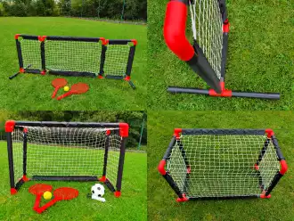 Fußballtor - Tennisnetz - 2 in 1 - 90 x 60 cm
