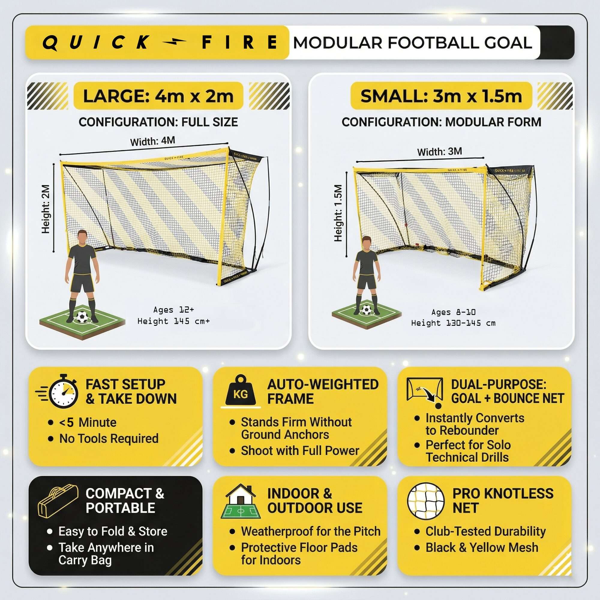 Image du produit : Multi-Size Quickfire Fußballtor