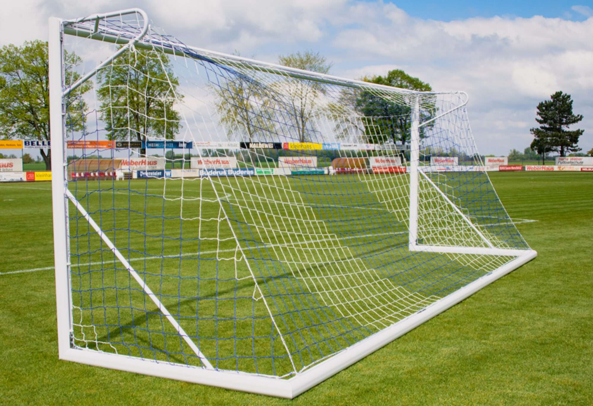 Image du produit : Fußballnetz 6 x 2,1 m blau/weiß - Durchmesser: 3 mm