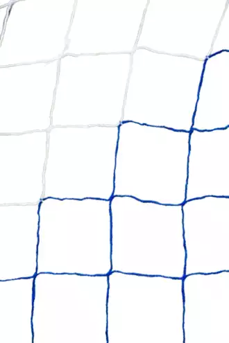 Gestreiftes Fußball Tornetz Rechteck 4mm - Weiß / Blau