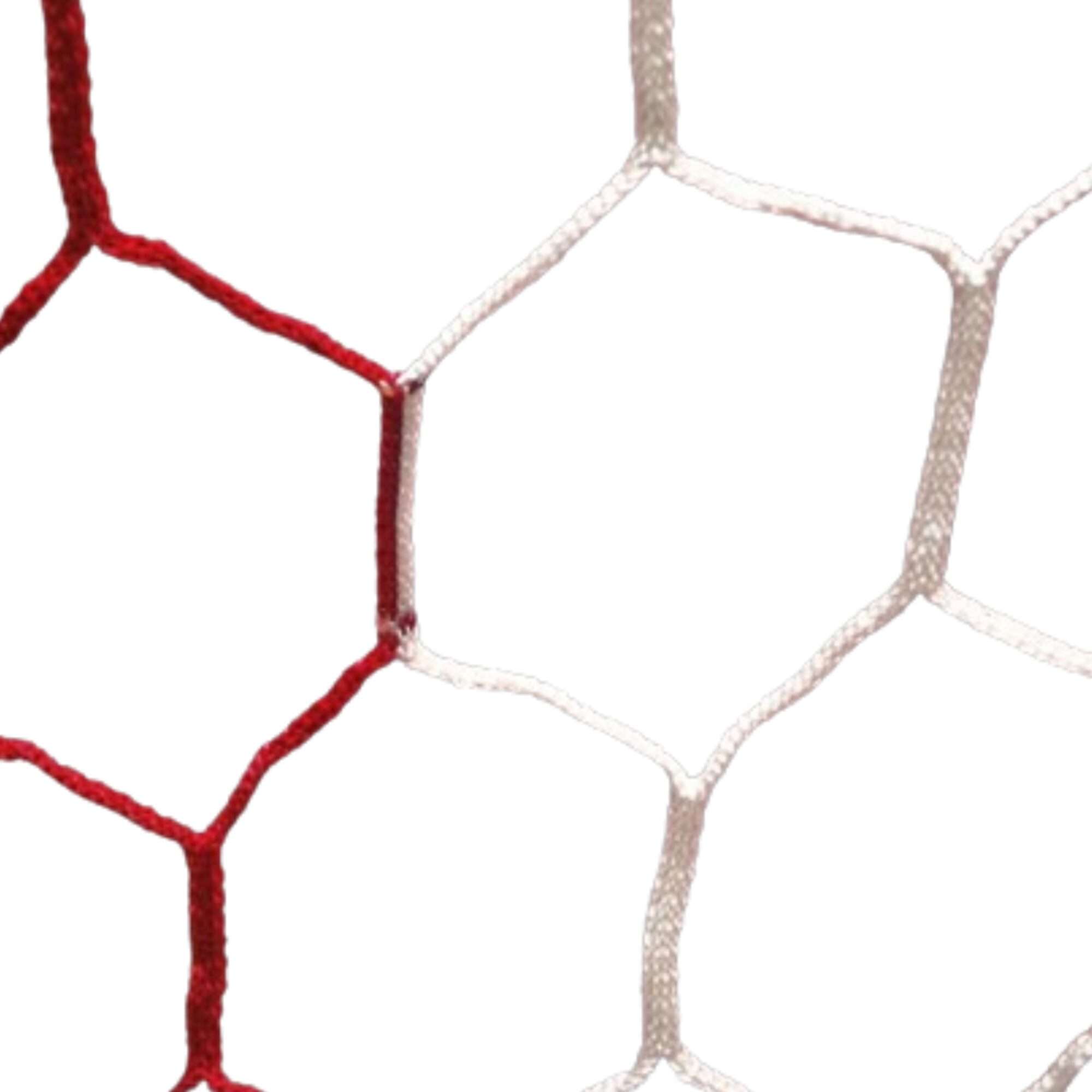 Image du produit : Fußball Tornetz 7.32 x 2.44 x 2 x 2 m hexagonal 4mm Weiß/Rot