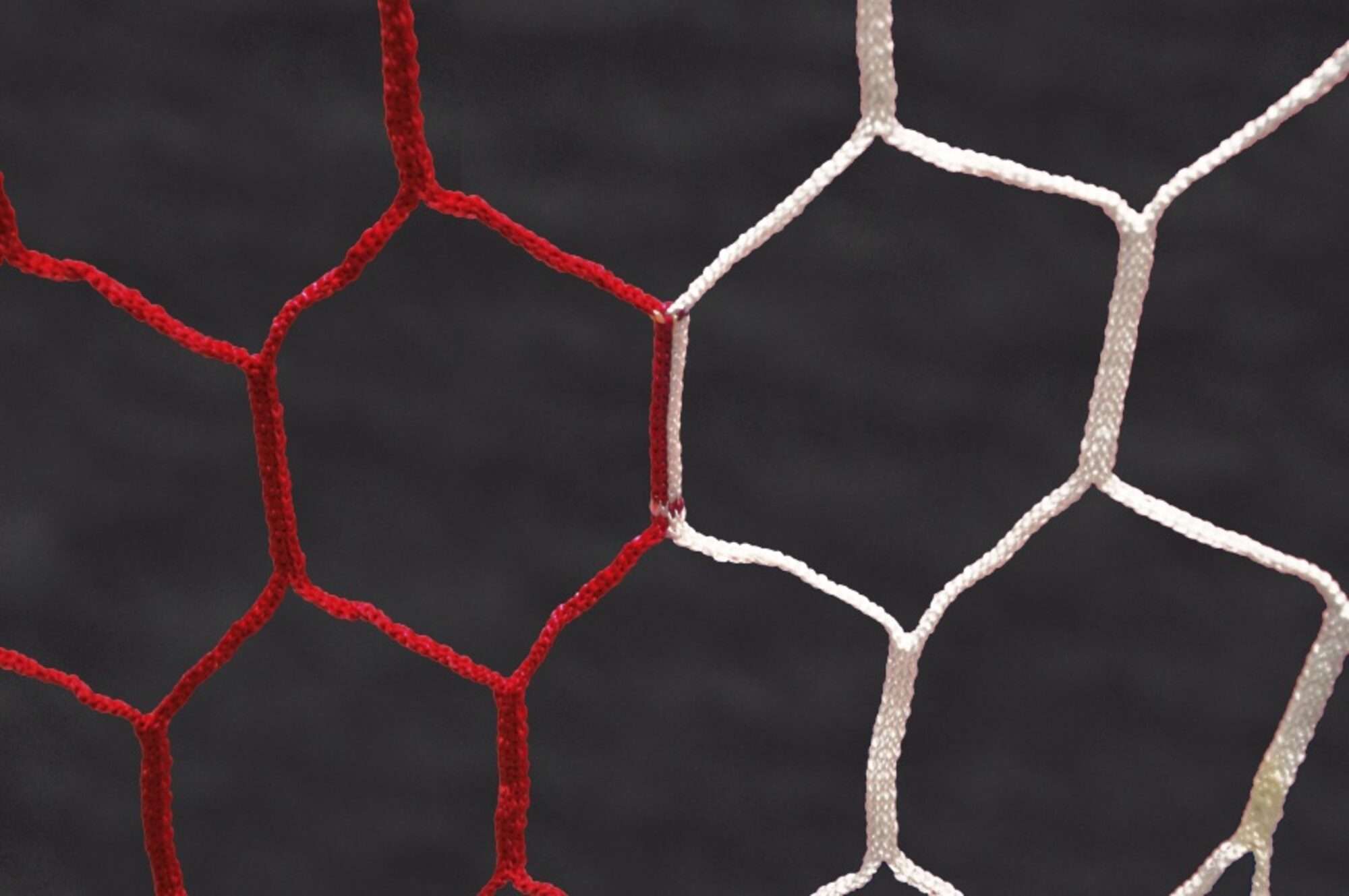 Image du produit : Fußball Tornetz 7.32 x 2.44 x 2 x 2 m hexagonal 4mm Weiß/Rot