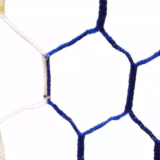 Fußball Tornetz 7.32 x 2.44 x 2 x 2 m hexagonal 4mm Weiß/Blau