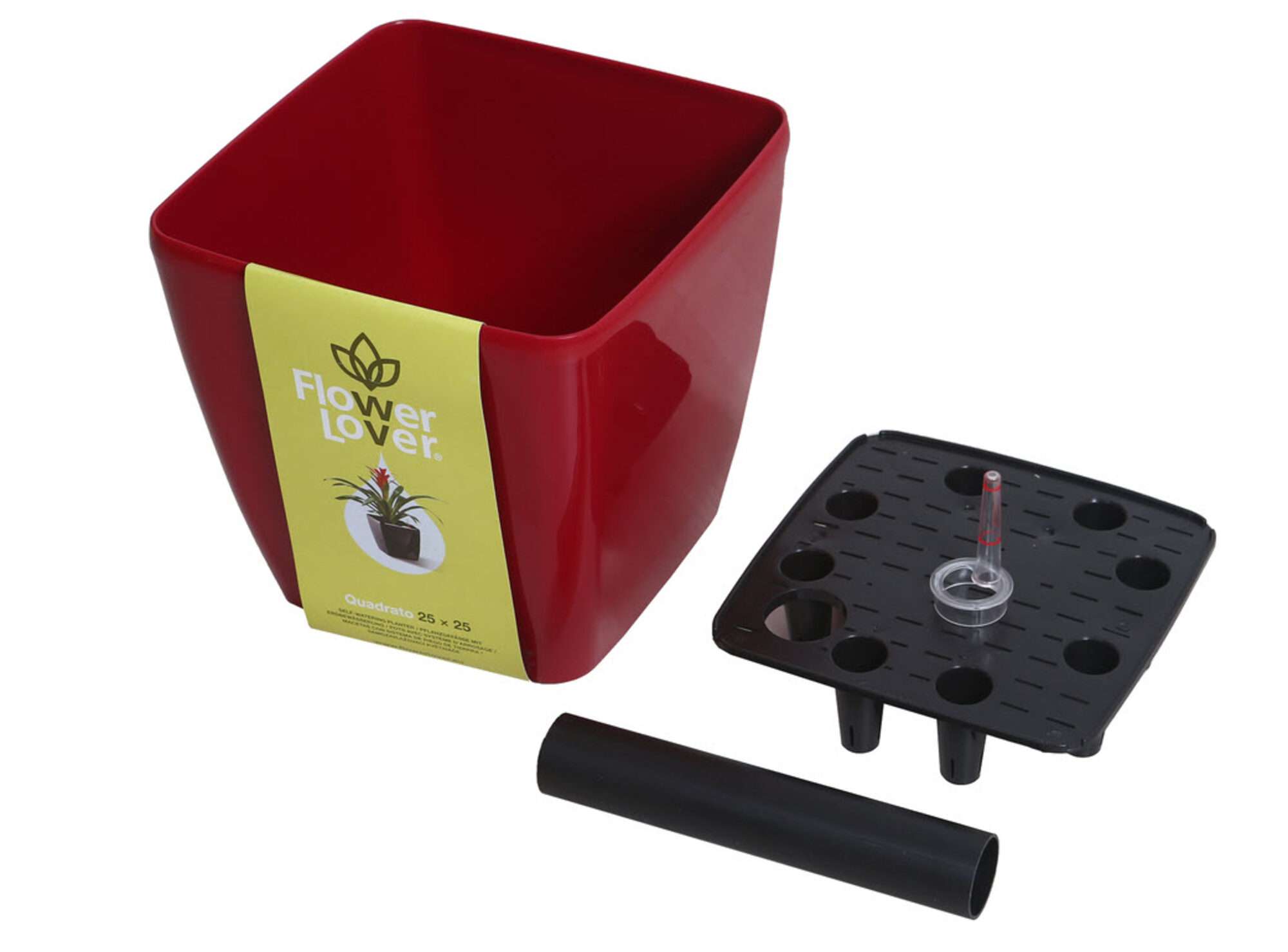 Image du produit : Selbstbewässernder Pflanzentopf QUADRATO - 24cm x 24cm x 25cm