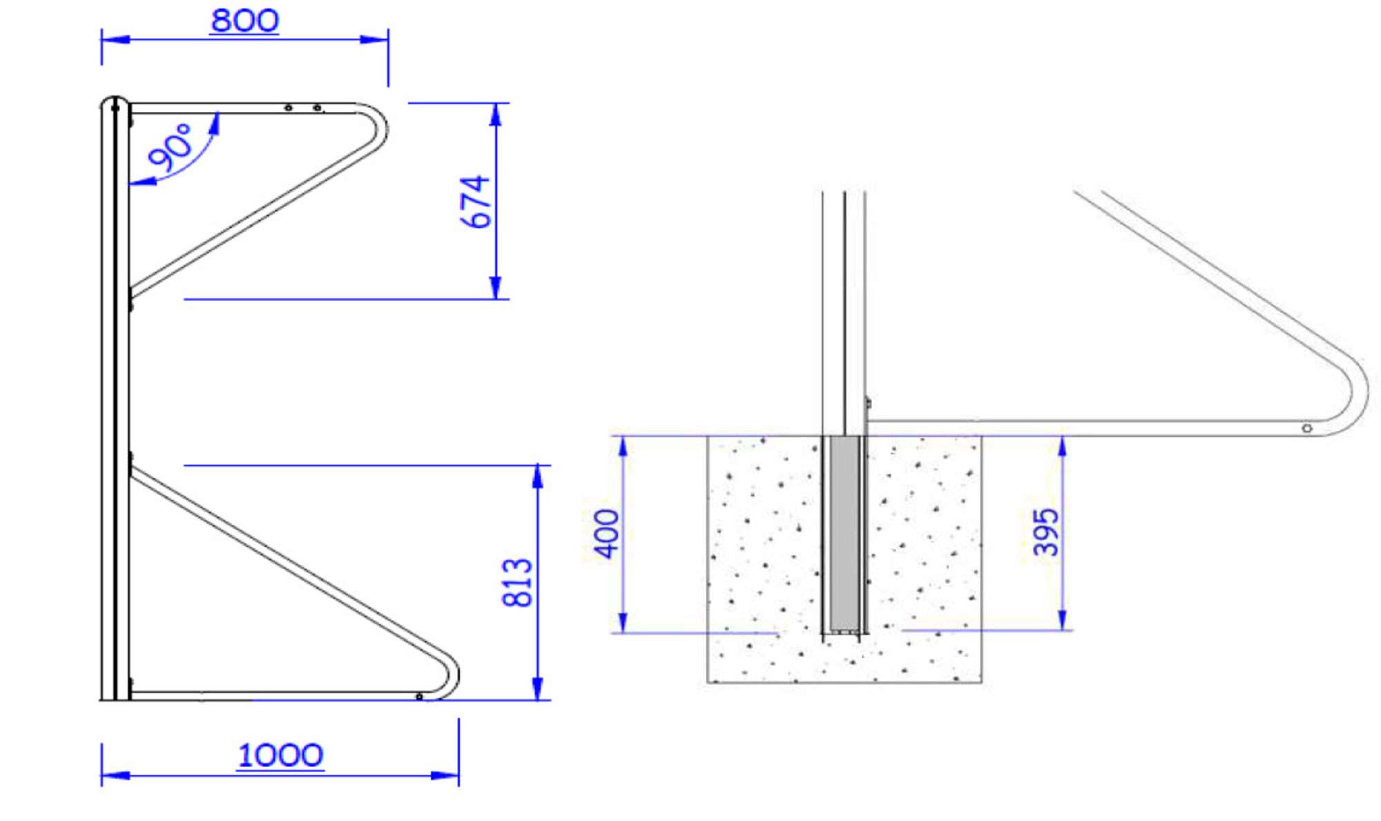 Image du produit : Handballtor Stahl 3 x 2m - inkl. Bodenhülsen