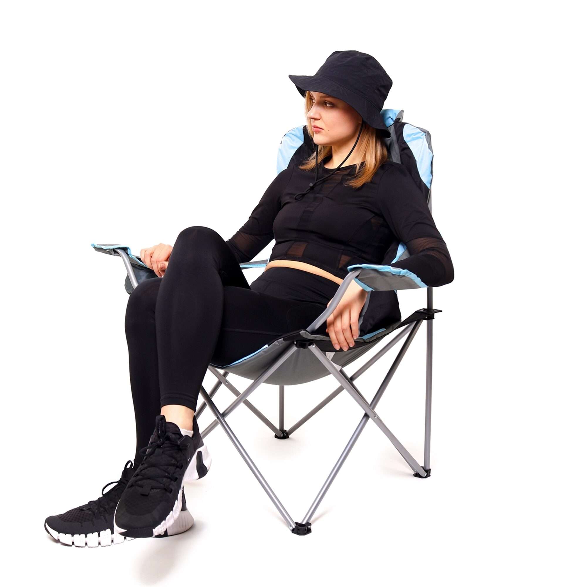 Image du produit : 2er-Set Campingstühle mit Flaschenhalter an der Armlehne