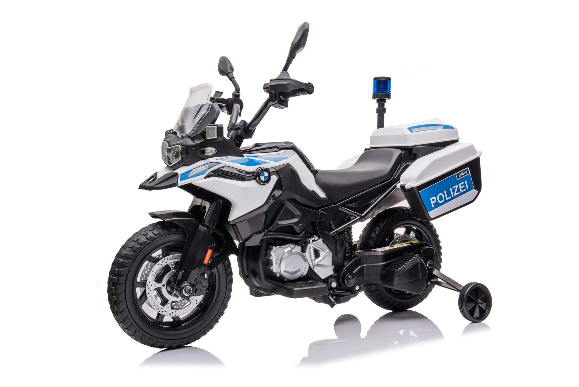 Image du produit : BMW F850 GS Polizei Kinder Motorrad – Elektrisches Ride-On Bike (3–8 Jahre)