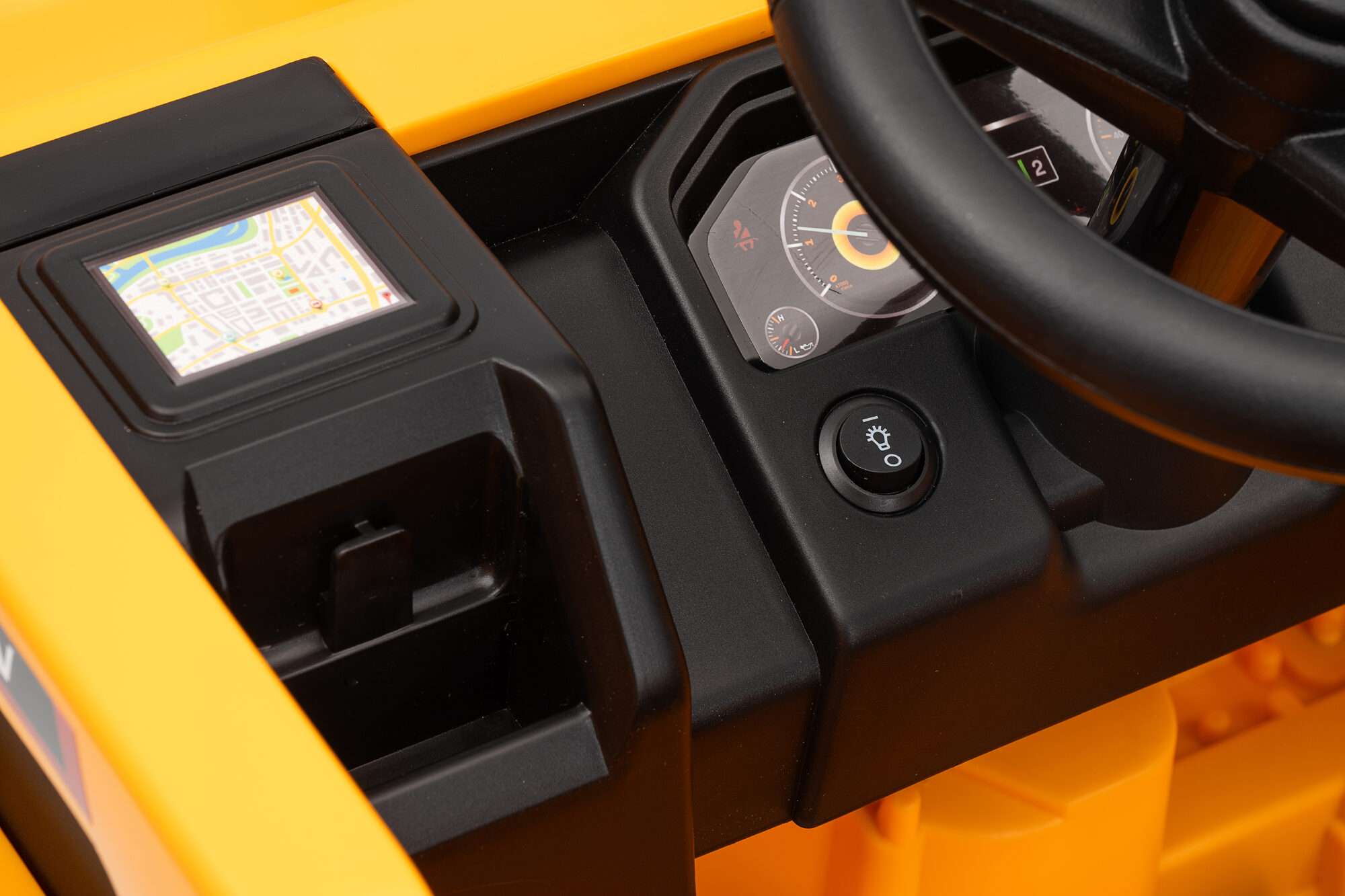 Image du produit : Bauwagen mit Mikrofon in gelber Farbe (3-8 Jahre)