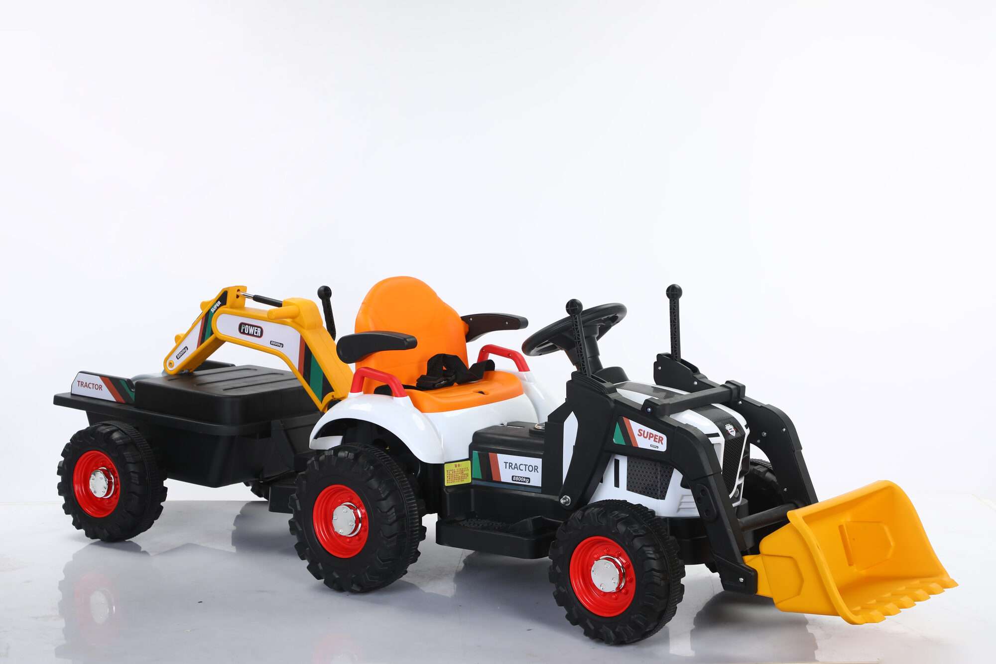 Image du produit :   Bauwagen mit manueller Schaufel und Rückfahrkamera in gelber Farbe (3-8 Jahre)